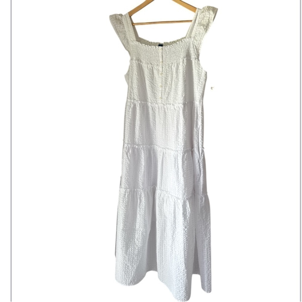 Old Navy White Sleeveless Sundress with Square Neck smocked Large NEW - Picture 6 of 6